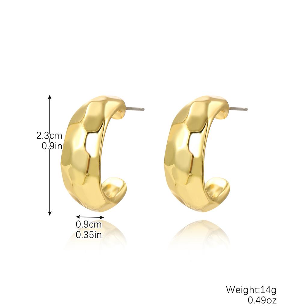 Exaggerated Temperament Earrings Gold Senior Sense Ins Cold Wind Simple Metal Droplets Pleated Pearl Flower Earrings