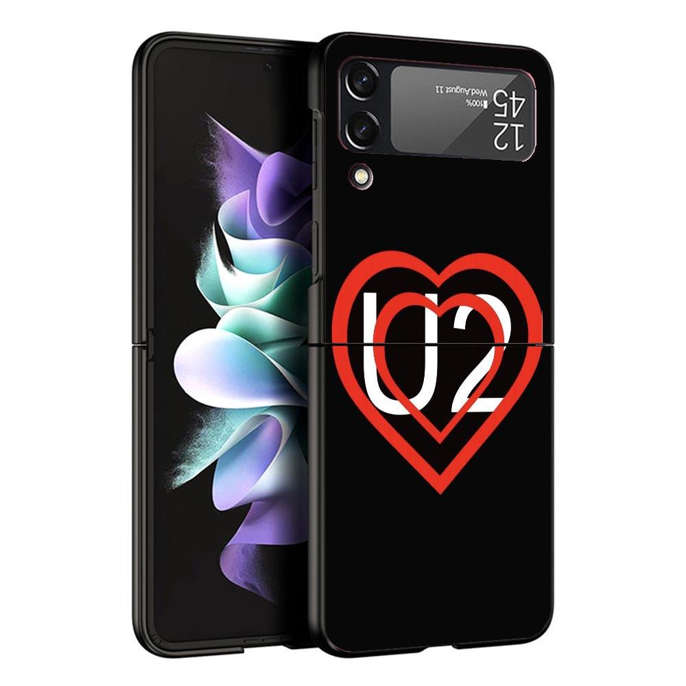 Band U-U2 Rock Black Phone Case For Samsung ZFlip7 ZFlip6 ZFlip5 ZFlip4 ZFlip3 5G Hard Protective Galaxy Z Flip 3 4 5 6 7