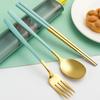 Набор столовых приборов из 3 предметов: ложка, вилка, палочки для еды, столовые приборы с коробкой, переносная посуда из нержавеющей стали 304 для путешествий, кемпинга