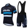 New Strava Cycling Suit Men's Outdoor Sports Cycling Short Sleeve Strap Shorts Set