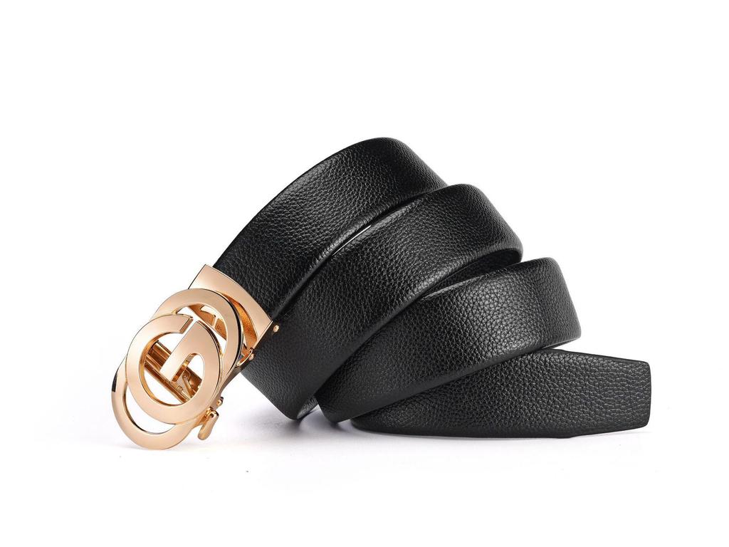 Мужской ремень из натуральной кожи с леопардовой пряжкой - Повседневный универсальный модный тренд