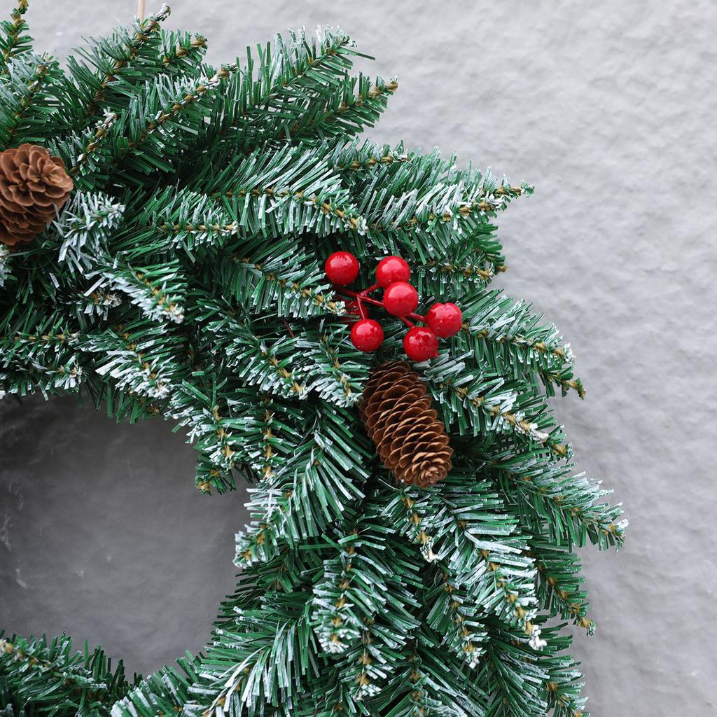 Christmas Pine Cone Wreath Artificial Green Wreath Hanging Ornament for Wedding Arch Party Wall Garden Ceremony