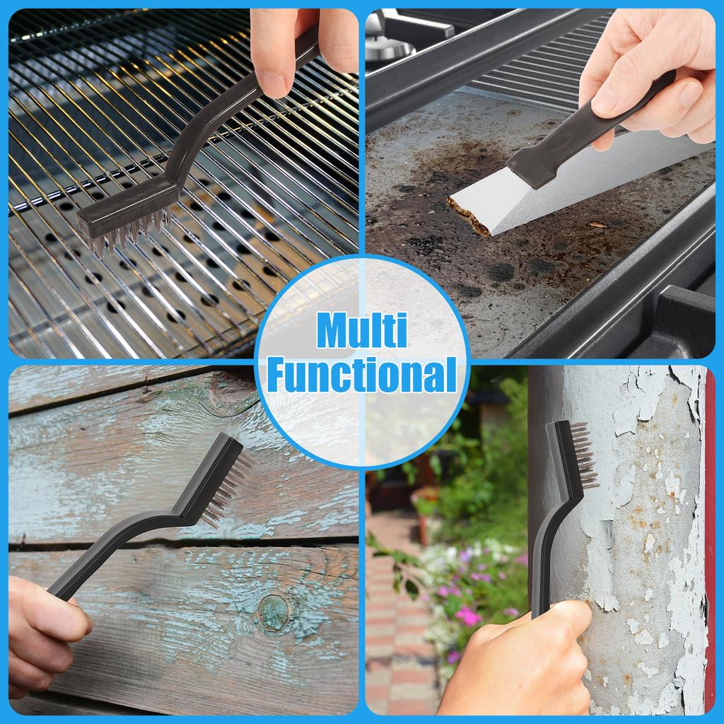 60Pcs Wire Brush Set Industrial Toothbrush Mini Copper Steel Wire Brush Stainless Steel Wire Brush Dirt Hard Cleaning Metal Rust