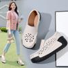 Ladies Platform Loafers Casual Elegant Black Cow Leather Women Summer Height Increase Thick Sole Shake Shoe
