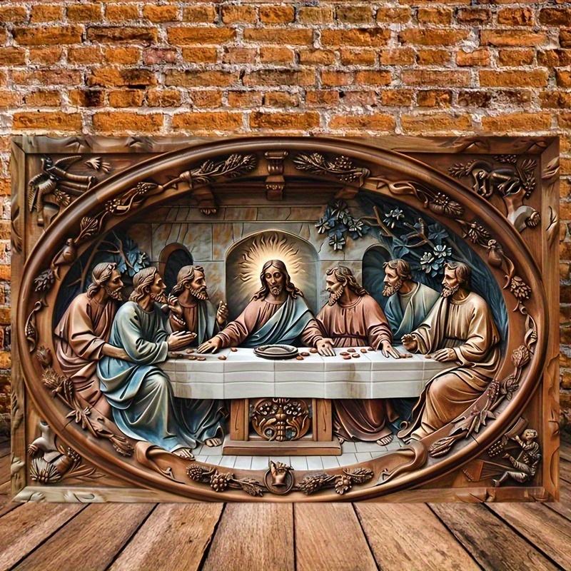 2d Плоский 30*20см, Деревянное настенное искусство на религиозную тематику: Сцена Тайной Вечери, Христианский Декор, для Кухни, Сада, Спальни, Кафе, Бара.