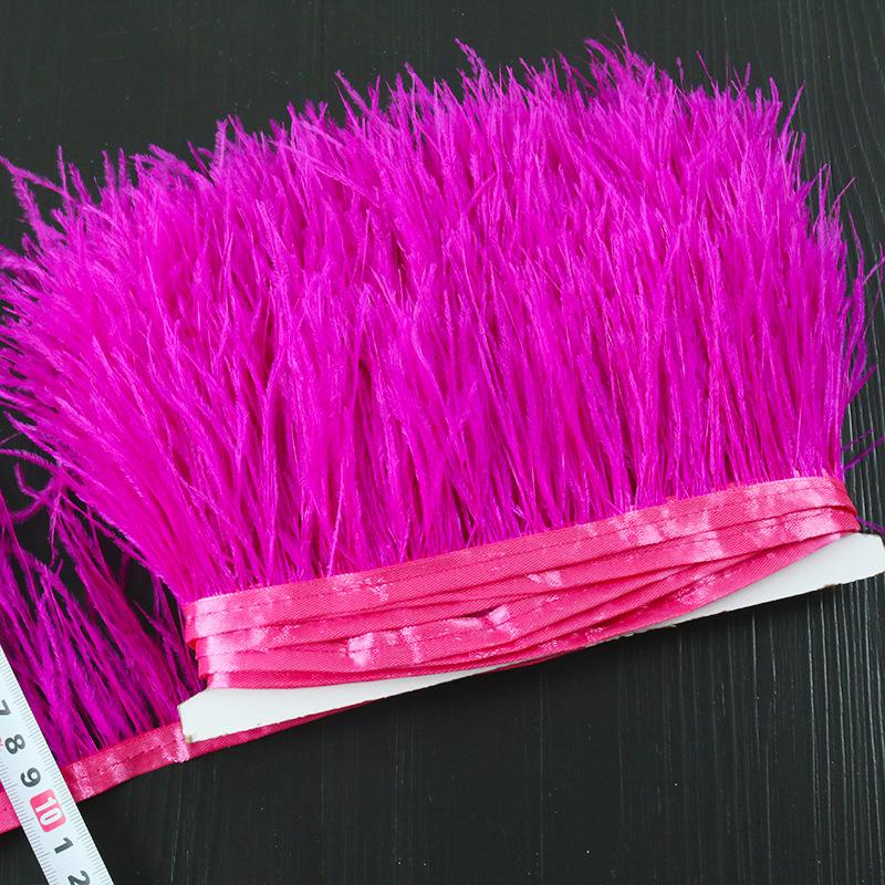 1M Отделка из страусиных перьев Высокое качество 8-10см Бахрома из перьев Лента для шитья платьев, одежды, украшений своими руками