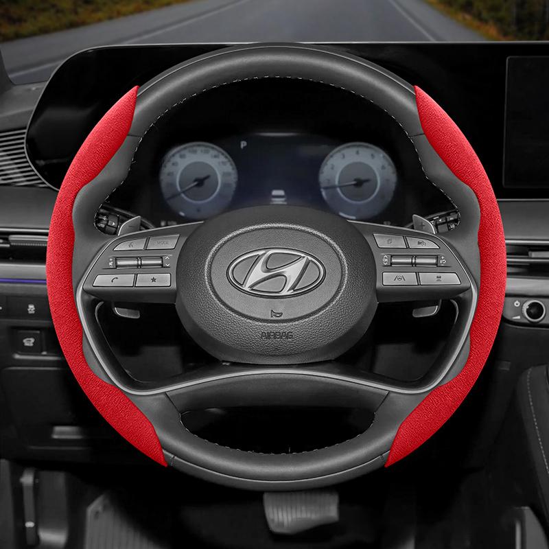 Подходит для Hyundai Нескользящая Пряжка Сегментированная Замшевая Накладка на Руль I30 Tucson I20 Accent I10 I40 Kona Ix35 Grand Elantra Solaris Creta Getz