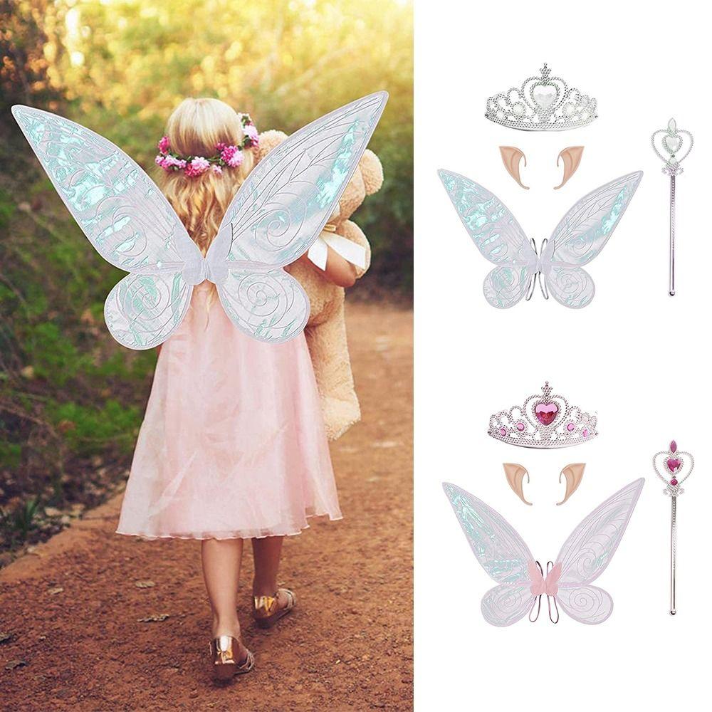 Sparkle Dress Up Props Set Princess Angel Wings with Crown Elf Ears  Costume Cosplay