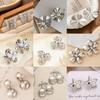 Creative Fashion Metal Wind Stud Earrings Hollow Three-Dimensional Heart-Shaped Geometric Petals Five-Pointed Star Simple Wind Earrings Women