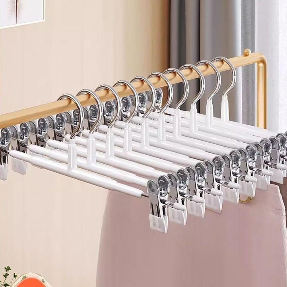 20Pcs Anti-slip Pant Hangers Stainless Steel Pants Clamp Closets Storage Organizer  Living Room