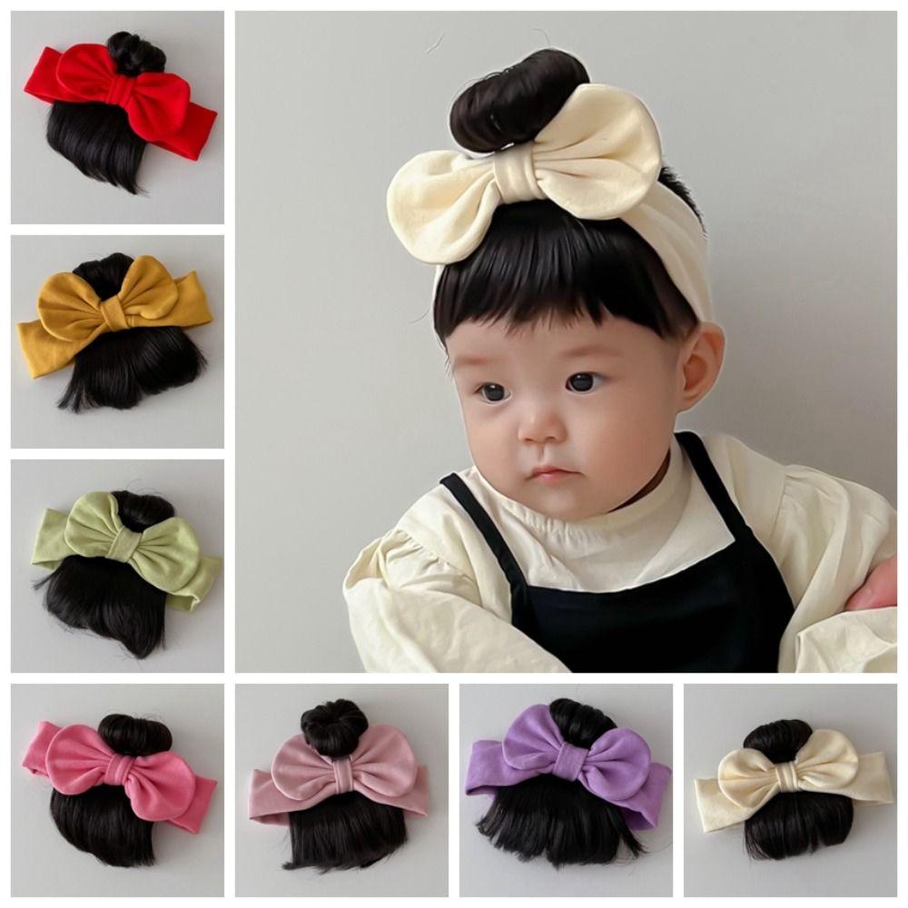 Cotton Baby Hair Bands Wig Cute Bangs Chignons Headband Newborn Wig Headband Photography Props