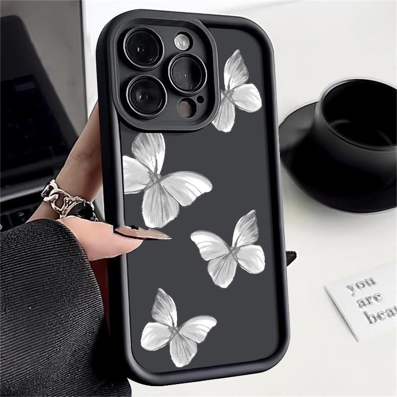 Матовый чехол для телефона Butterfly для iPhone 16 15 14 13 Pro Max 12 Pro 11 XS XR 8 7, противоударный мягкий силиконовый чехол TPU