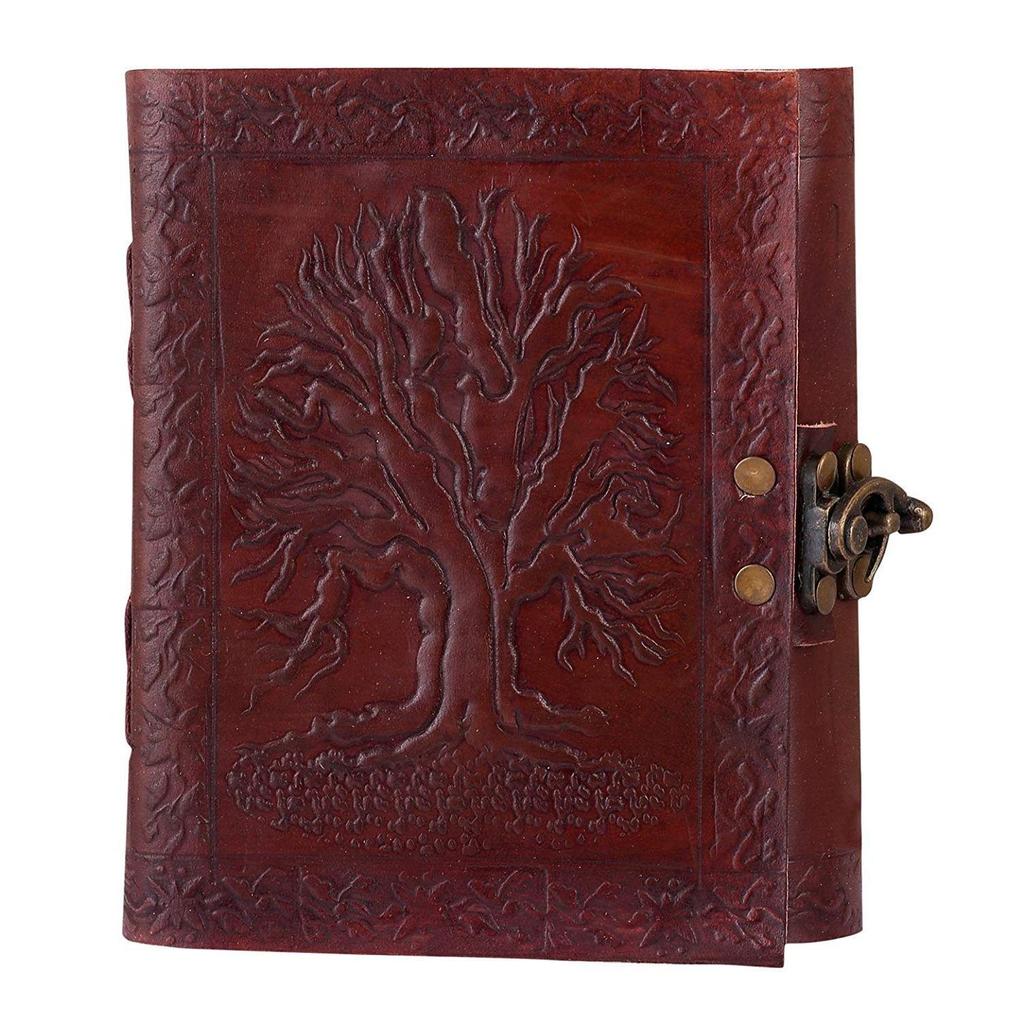 Present Tree of Life Journal Leather with C-Lock Notebook Gifts for Men Women