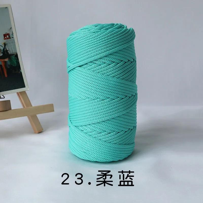 300 г/4 мм Полиэстер Нейлон Смешанная Пряжа Большой Рулон Круглая Полая Нить DIY Ручное Вязание Гобелен Пряжа для Вязания Крючком