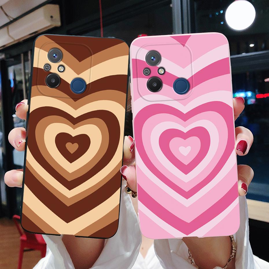 For Xiaomi Redmi 12C Case Cute Love Heart Phone Case Bumper Back Shockproof Soft TPU Cover For Redmi 12C 12 C Case Fundas 6.71''
