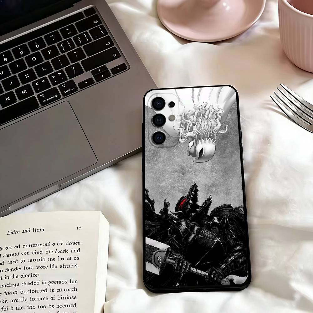 Чехол для телефона с изображением Гатса из аниме Берсерк для Samsung S25, S24, S21, S22, S23, S30, Ultra, S20, Plus, Fe, Мягкий силиконовый черный чехол