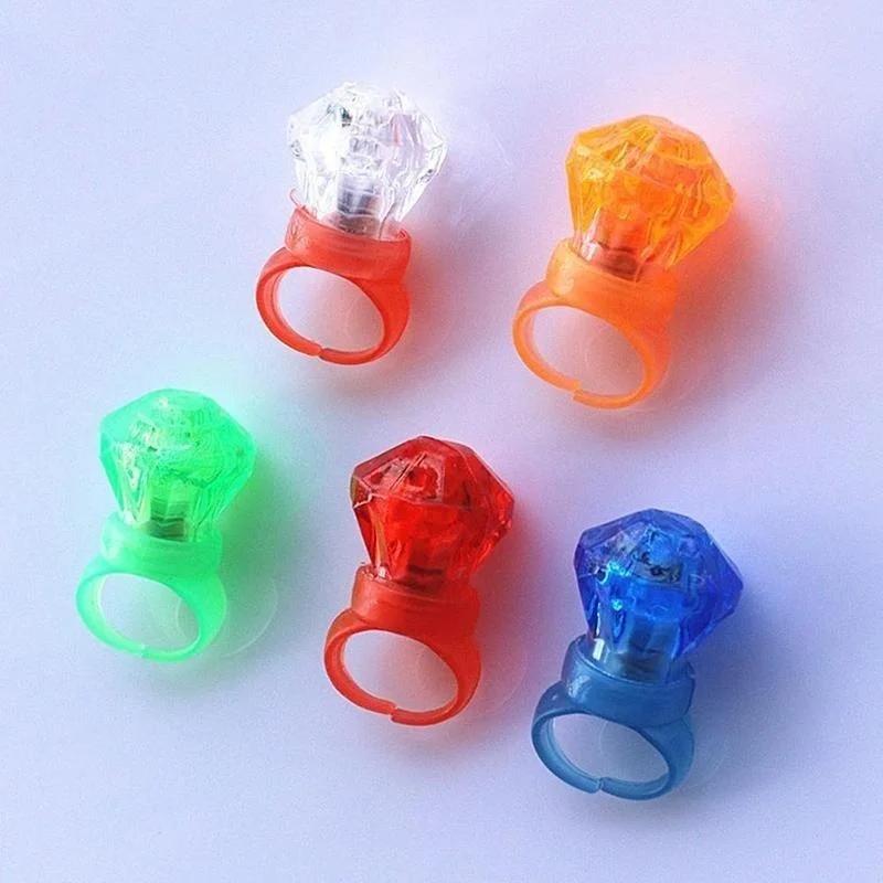 10 Pcs Festival Creative Gifts Multi-color Bright LED Laser Finger Ring Light Lamp Beams Torch for Party KTV Bar Gift Accessory