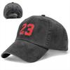 The 23 Washed Baseball Cap Number Logo Trendy Trucker Hat Spring Unisex Fishing Print Baseball Caps