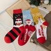 Мужские и женские осенне-зимние мультяшные хлопковые носки средней длины - Рождественские чулки в европейском и американском стиле
