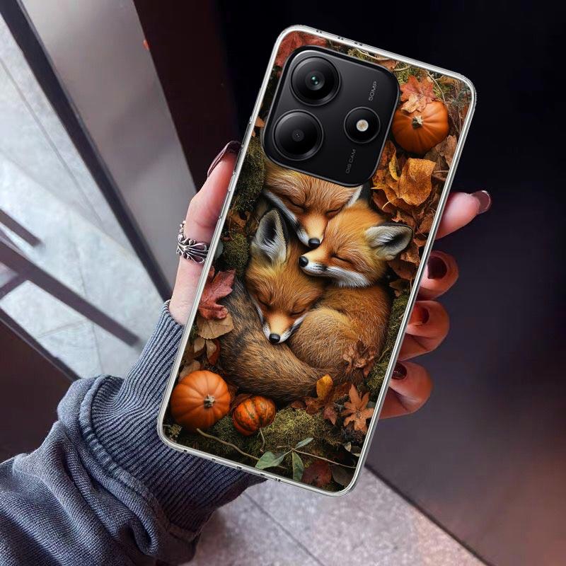 Animal Fox Phone Case For Xiaomi Redmi Note 10 11 12 13 14 15 Pro Plus 11S 12S 14S 11T 11E 10S Soft TPU Back Cover Redmi Note 14