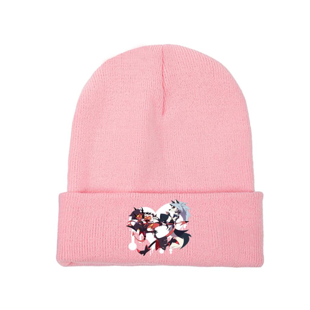 Helluva Boss Blitzo Loona Moxxie Knitted Caps for Women Unisex Skullies Beanies Autumn Winter Hats Cartoon Anime Casual Melon Cap