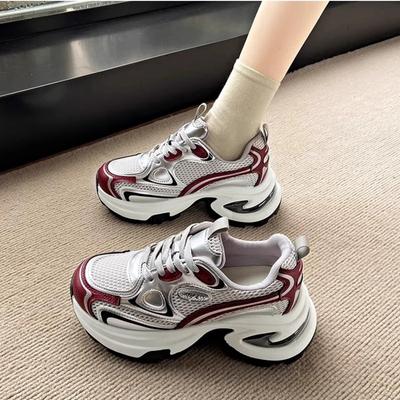 Женские летние универсальные кроссовки на толстой подошве, сетчатые, дышащие, повседневные, спортивные