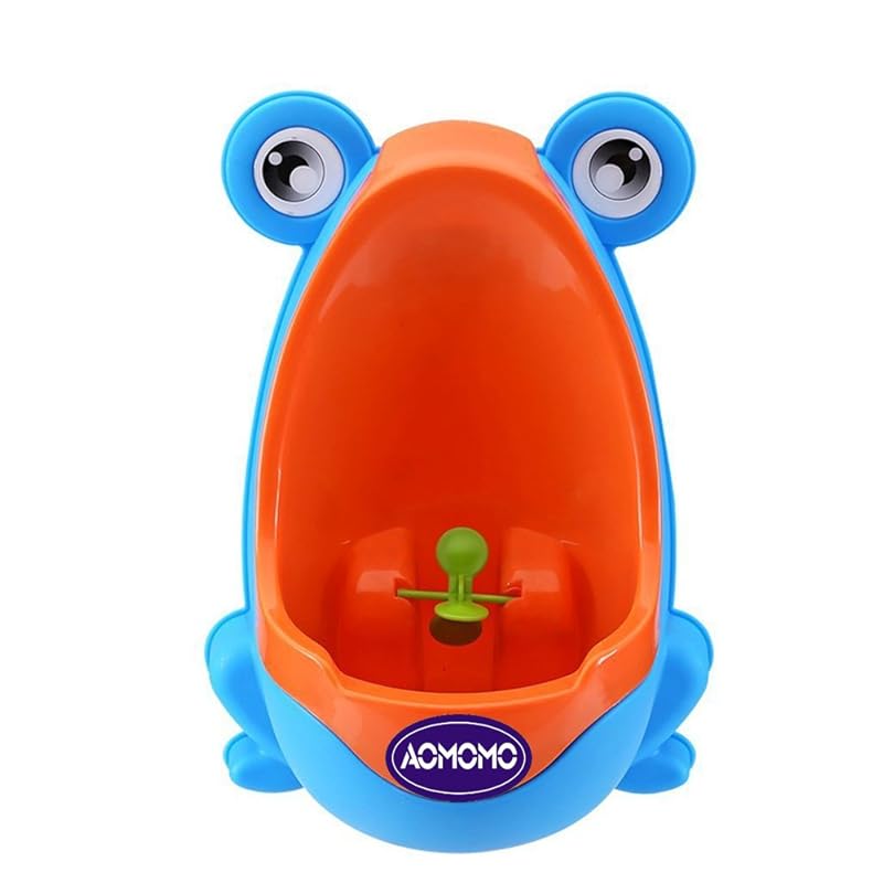 Toddler Urinal for Boys, Frog Potty Training Toilet with Spinning Target, Ages 1-6 (Green)