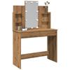 VidaXL Dressing Table with LED Lights Artisan Oak 96x40x142 Cm, Makeup Table, Jewelry Table, Dressing Table with Mirror, 857026