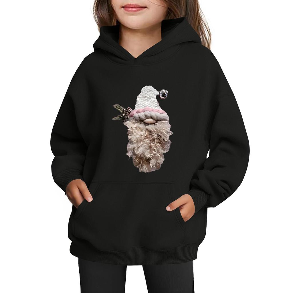 Толстовки для девочек-подростков Худи с длинным рукавом на шнурке Пуловер Милое принтованное Худи оверсайз Рождество