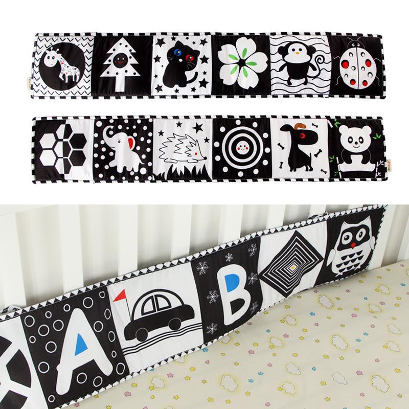 Мягкая детская кроватка-книжка, игрушка-книжка, детская кроватка с морщинами, игрушка-зеркало для живота, прорезыватель для прорезывания зубов, высококонтрастная тактильная игрушка для новорожденных (Мальчики и девочки)