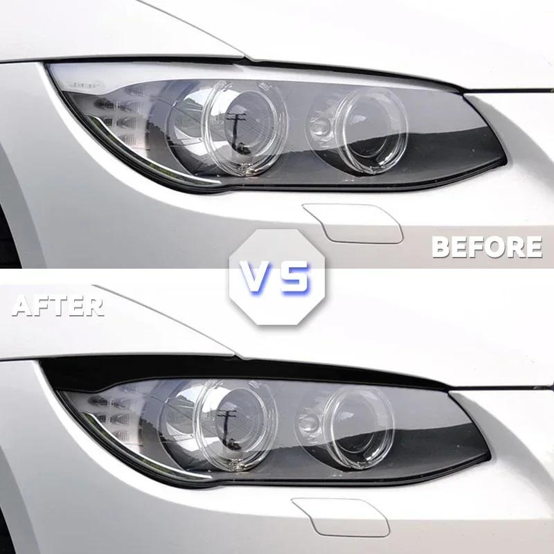 Пластик ABS Передняя Бровь Фары Веко Накладка Крышка Фары Наклейка Для BMW E92 E93 2007-2014 Глянцевый Черный Авто Аксессуары