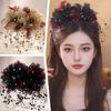 Cloth Hair Claw Feather Flower Pearls Hair Accessories Fashion Grasping Clip  for Girl