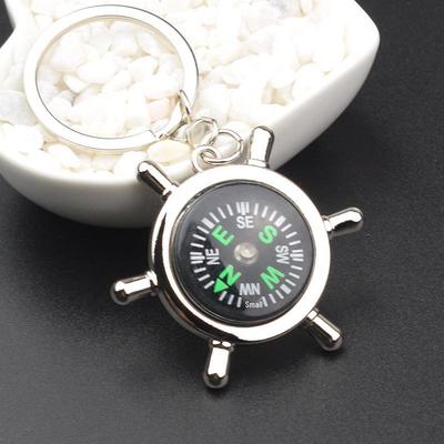 Брелок-компас 'Штурвал' - Металлический подарок с логотипом компании и декоративное украшение для улицы