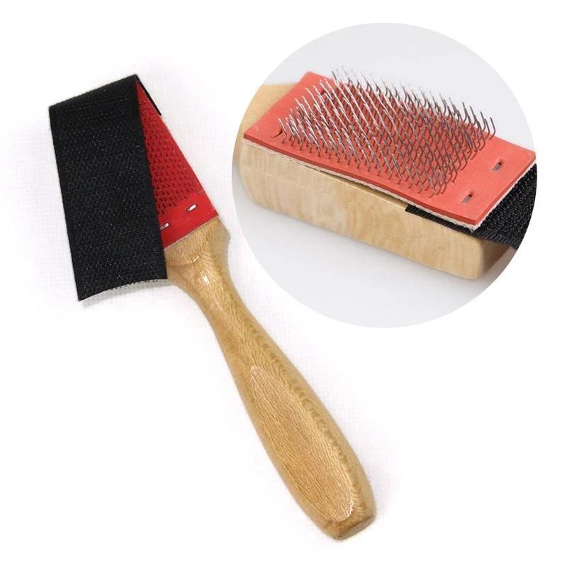Ballet Dance Shoe Wire Brush PU Protector Cover Wood Handle Ballroom Suede Soles Latin Salsa Dance Shoe Cleaning Brushes