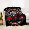 Route 66 Motorcycle T-Shirt - America's Highway TeeBlanket Flannel Throw Blanket for Sofa, Bed, Travel, Camping, Office, Couch, Chair, And B