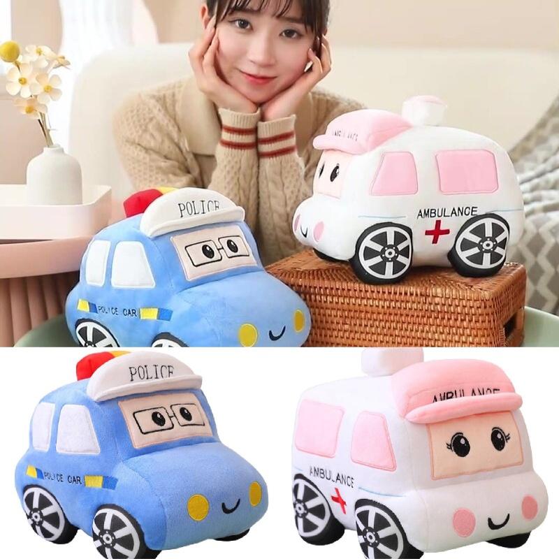 Ultra-plush Short Fur Cartoon Car Pillow- Available In 3 Vibrant Colors