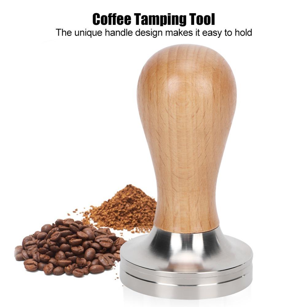 Wooden Handle Espresso Tamper 304 Stainless Steel Coffee Tamping Tool Coffee Tamper Coffee Making