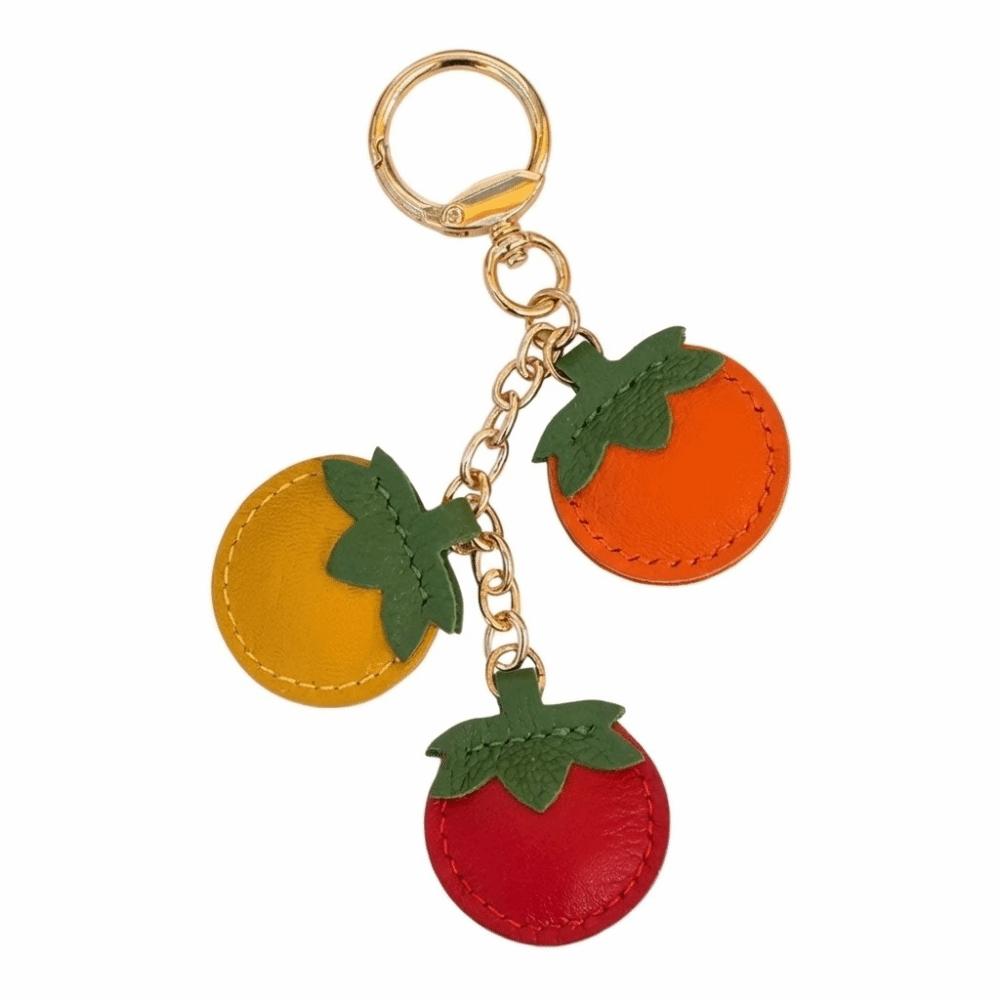Personalized PU Leather Fruits Keychain Creative Funny Tomato Pendant Cute Hanging Orange Keyring Backpack Decor