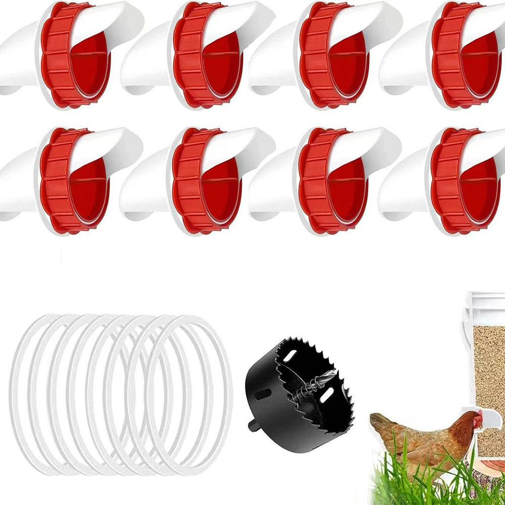 Кормушки для кур без отходов, DIY автоматическая кормушка для птицы с 1 коронкой, комплект для гравитационной подачи для ведер, бочек, бункеров, корыт