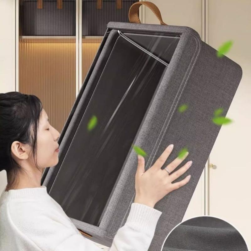 Органайзер для одежды в шкафу с ручкой, тканевый ящик для хранения со стальной рамой, складные полки, корзины для хранения, складной ящик для хранения