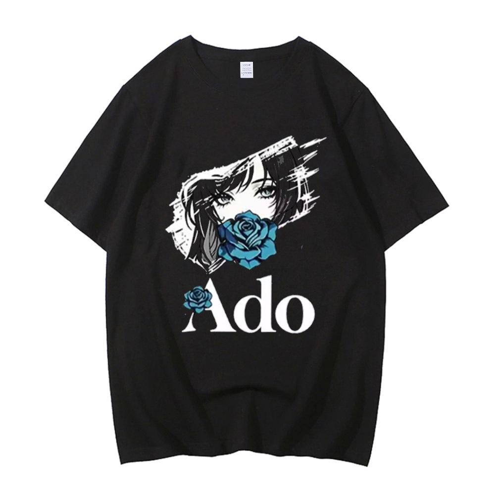 Ado cotton top tees teen anime Comfortable harajuku hip hop Y2k Graphic t shirt hip hop 80s Classic Psychedelic5