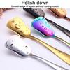 Yousheng Stainless Steel Spoon Gourd Shape Long Handle Colorful Dessert Cake Soup Salad Coffee Ice Cream Scoop Kitchen Utensil Cutlery Flatware