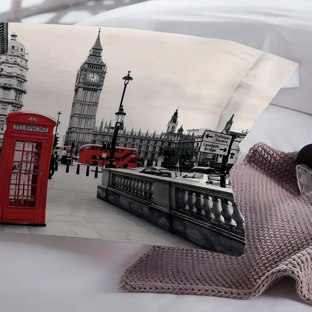 London Street Pattern 3D Printed Duvet Cover Fashion Art Luxury Style Quilt Cover Set Soft Comfortable Bedding Set Pillowcase