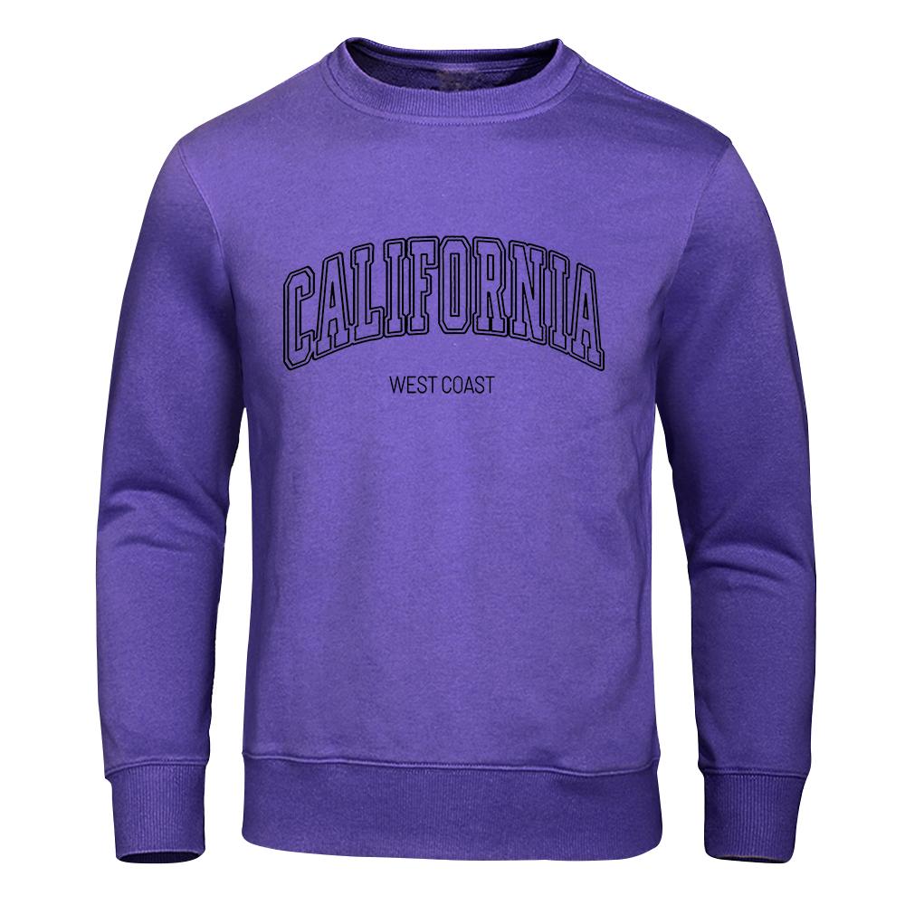 Мужская толстовка California West Coast Prints, осенняя флисовая теплая с капюшоном, повседневная осенняя женская спортивная одежда