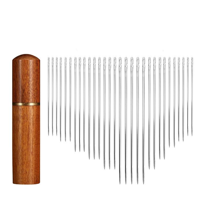 30pcs Hand Sewing Needles Elderly Stainless Steel Quick Automatic Self-Threading Needle Stitching Pins DIY Punch Needle Threader