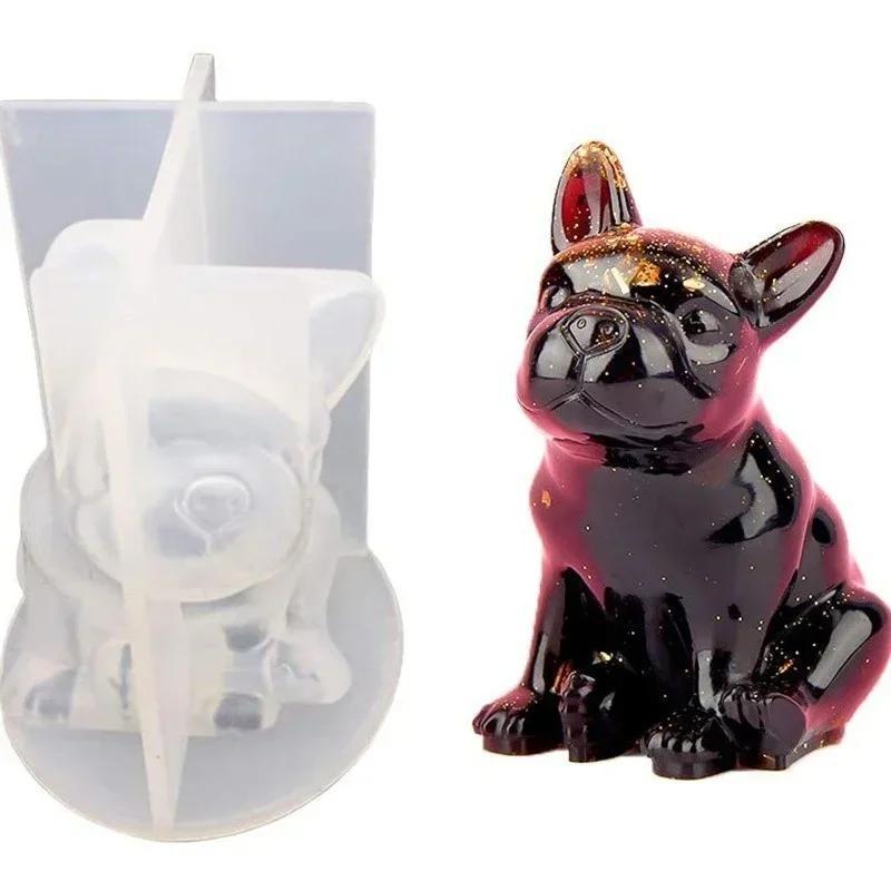 Handmade Molds French Bulldog Shape Silicone Chocolate Crystal Epoxy Mould Dessert Decor Baking Accessories Small Tools Supplies
