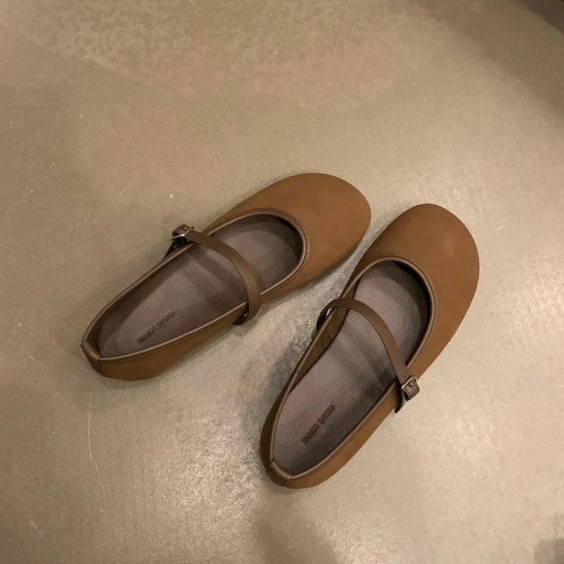 Балетки женские 2024 года с круглым носком и неглубоким вырезом, разноцветные женские туфли, балетное платье, удобные туфли Мэри Джейн в стиле ретро на плоской подошве