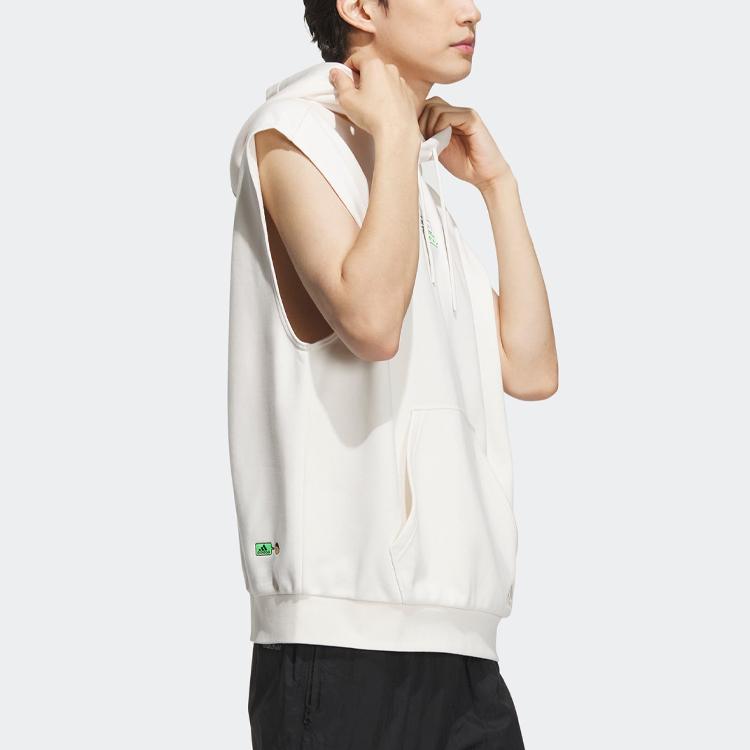 adidas X Seebin SS23 Графическая толстовка с вышитыми буквами Мужская толстовка с капюшоном Розовая Белая IA8165
