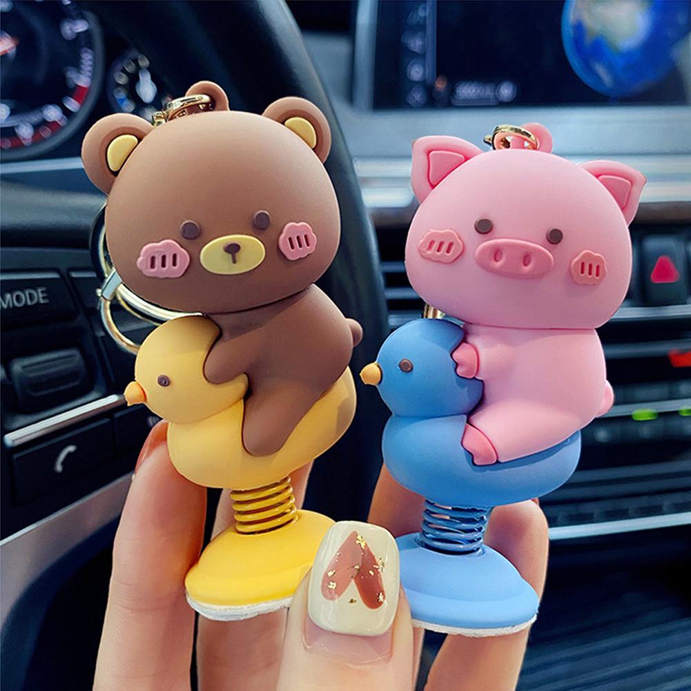 Аниме милые животные качающие головой пружинные игрушки автомобильная панель украшение приборной панели ПВХ автомобильный орнамент кукла авто аксессуары для интерьера