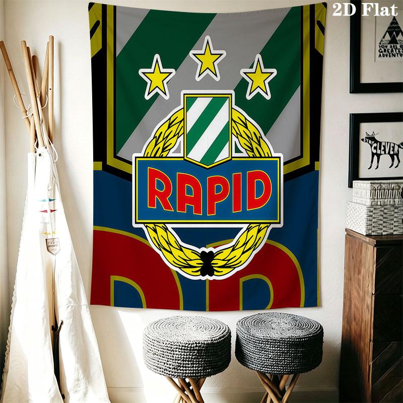 Rapid Wien logo Wall Hanging Printed Fabric Blanket Decorative Tapestries for Bedroom Living Room Home Decor